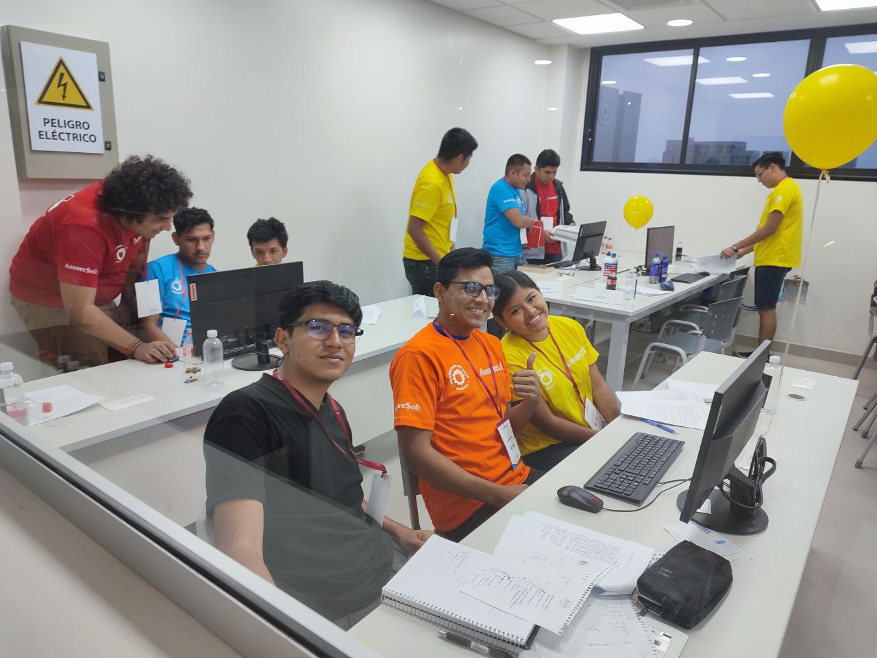 A FICCT Community team at their workstation during the contest